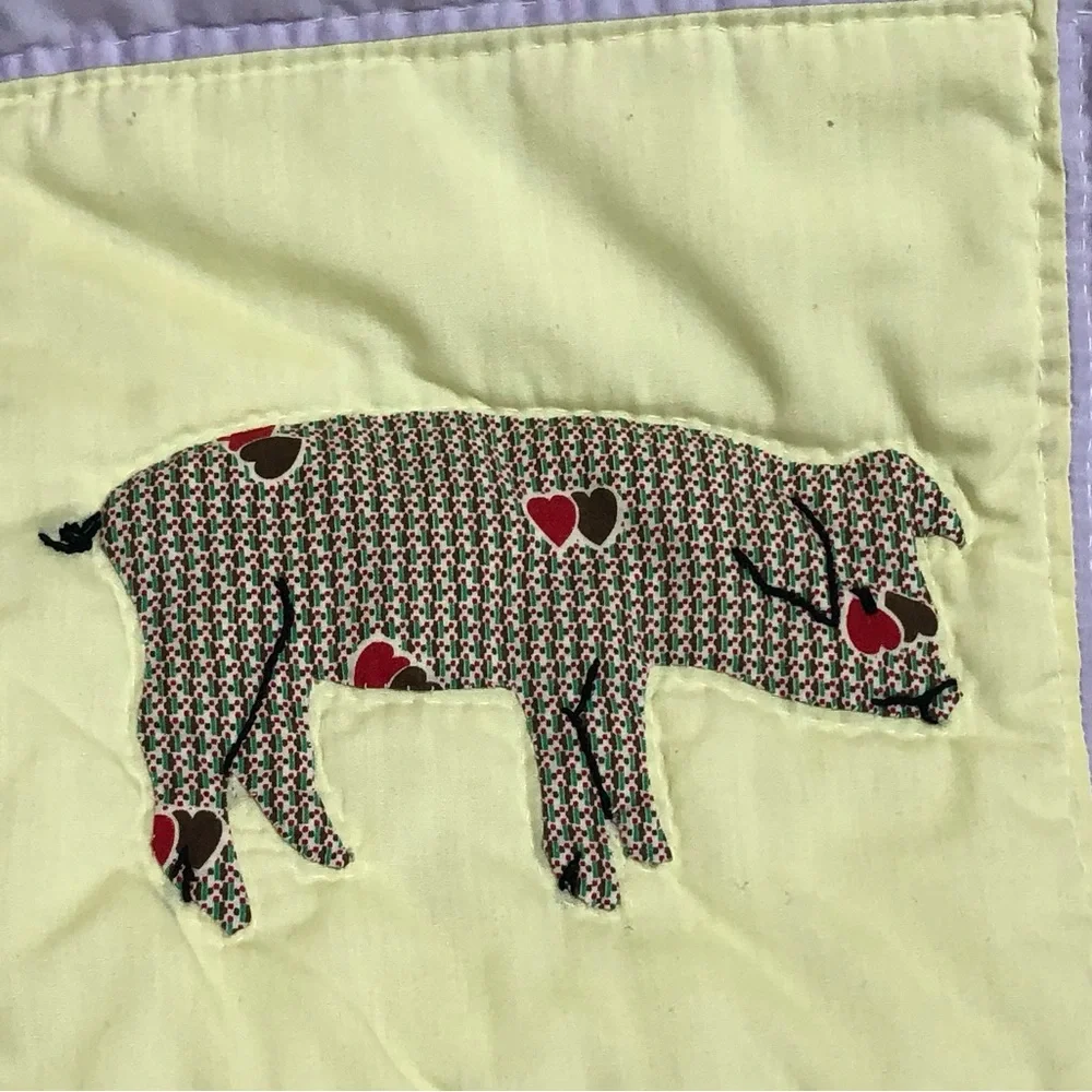 Quilted Patch Work Blanket Yellow Lilac 44inX70in